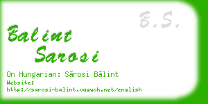 balint sarosi business card